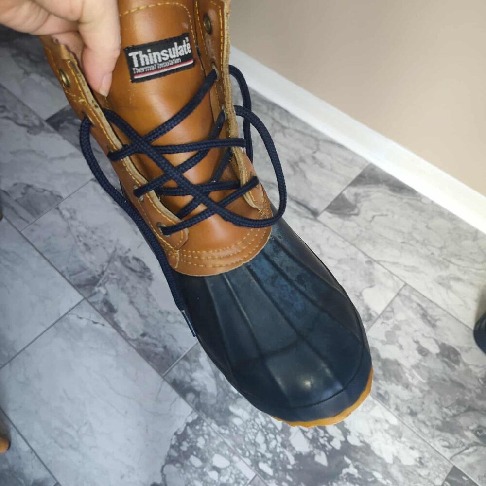 Women's Colorado Leather Upper Navy Blue Rubber Therma Lite Tan /Navy Blue Duck